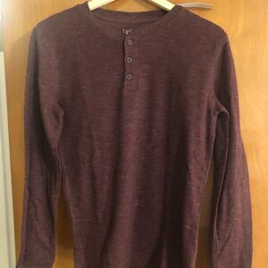 Thermal Henley Shirt Mens Small Red